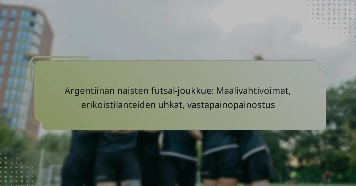 Argentiinan naisten futsal-joukkue: Maalivahtivoimat, erikoistilanteiden uhkat, vastapainopainostus