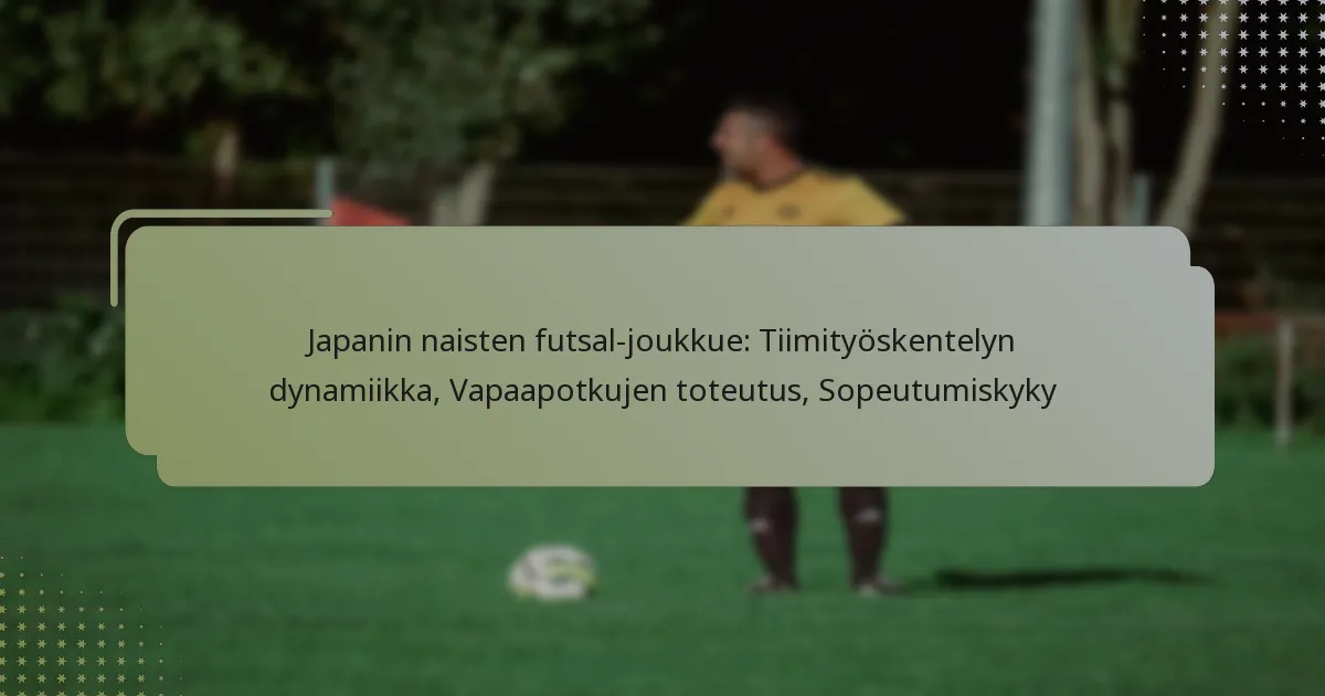 Japanin naisten futsal-joukkue: Tiimityöskentelyn dynamiikka, Vapaapotkujen toteutus, Sopeutumiskyky