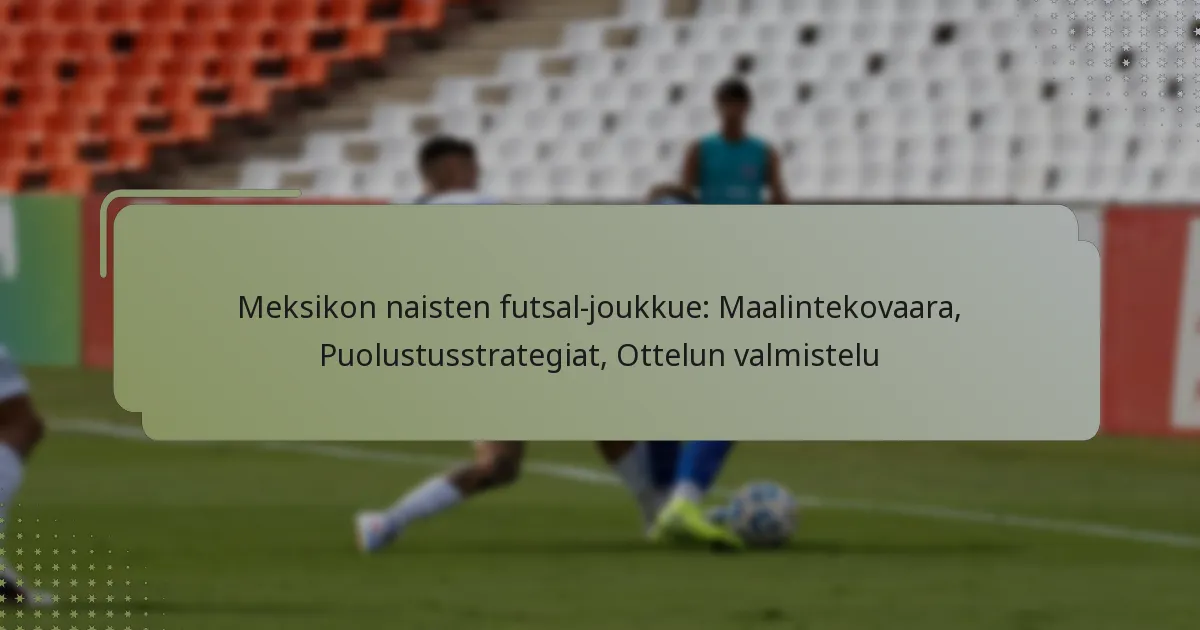Meksikon naisten futsal-joukkue: Maalintekovaara, Puolustusstrategiat, Ottelun valmistelu