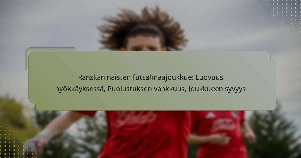 Ranskan naisten futsalmaajoukkue: Luovuus hyökkäyksessä, Puolustuksen vankkuus, Joukkueen syvyys