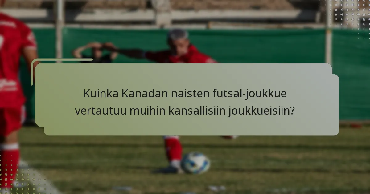 Kuinka Kanadan naisten futsal-joukkue vertautuu muihin kansallisiin joukkueisiin?