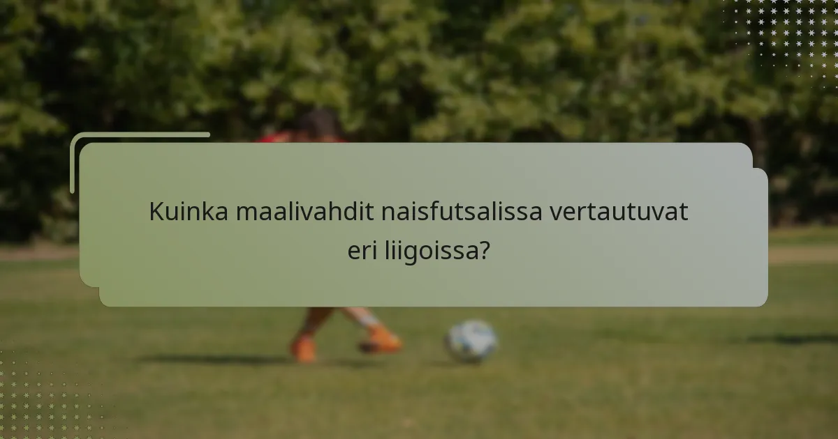 Kuinka maalivahdit naisfutsalissa vertautuvat eri liigoissa?