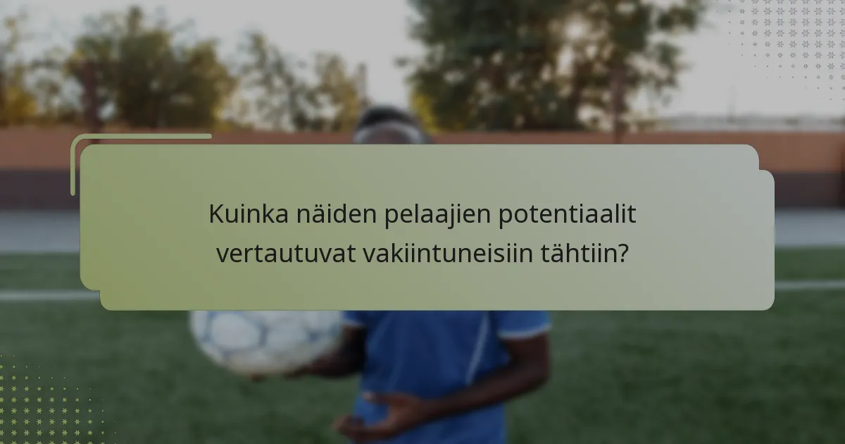 Kuinka näiden pelaajien potentiaalit vertautuvat vakiintuneisiin tähtiin?
