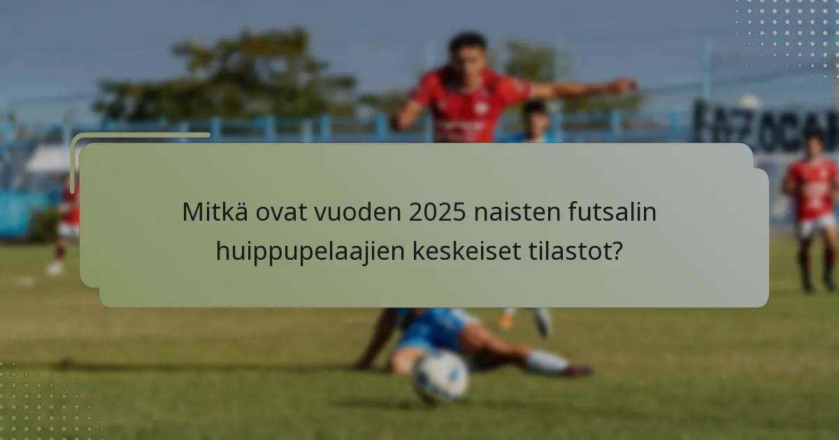 Mitkä ovat vuoden 2025 naisten futsalin huippupelaajien keskeiset tilastot?
